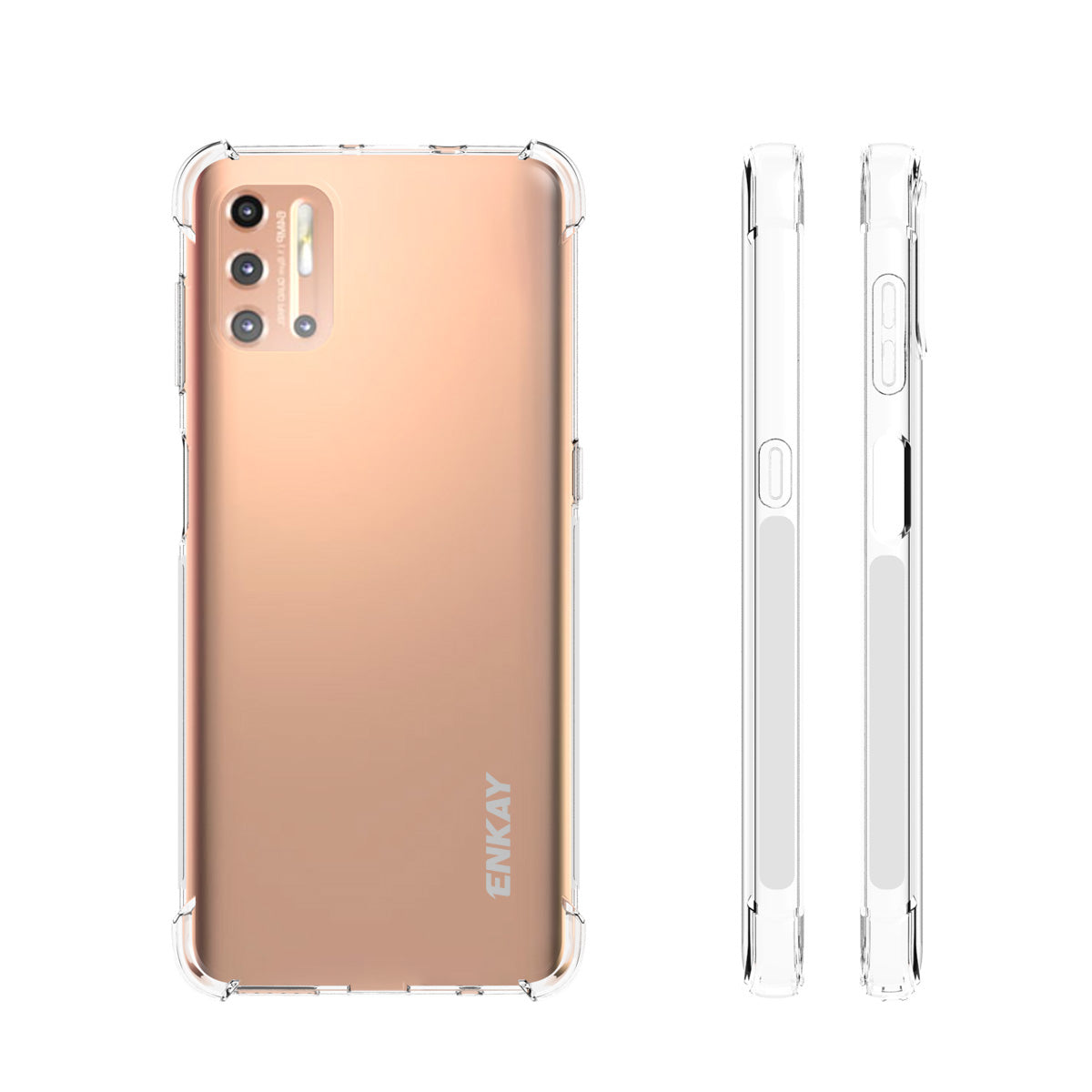 ENKAY HAT PRINCE Shockproof Clear TPU Case Full Covering Tempered Glass Protector for Motorola Moto G9 Plus ENKAY HAT PRINCE Shockproof Clear TPU Case Full Covering Tempered Glass Protector for Motorola Moto G9 Plus
